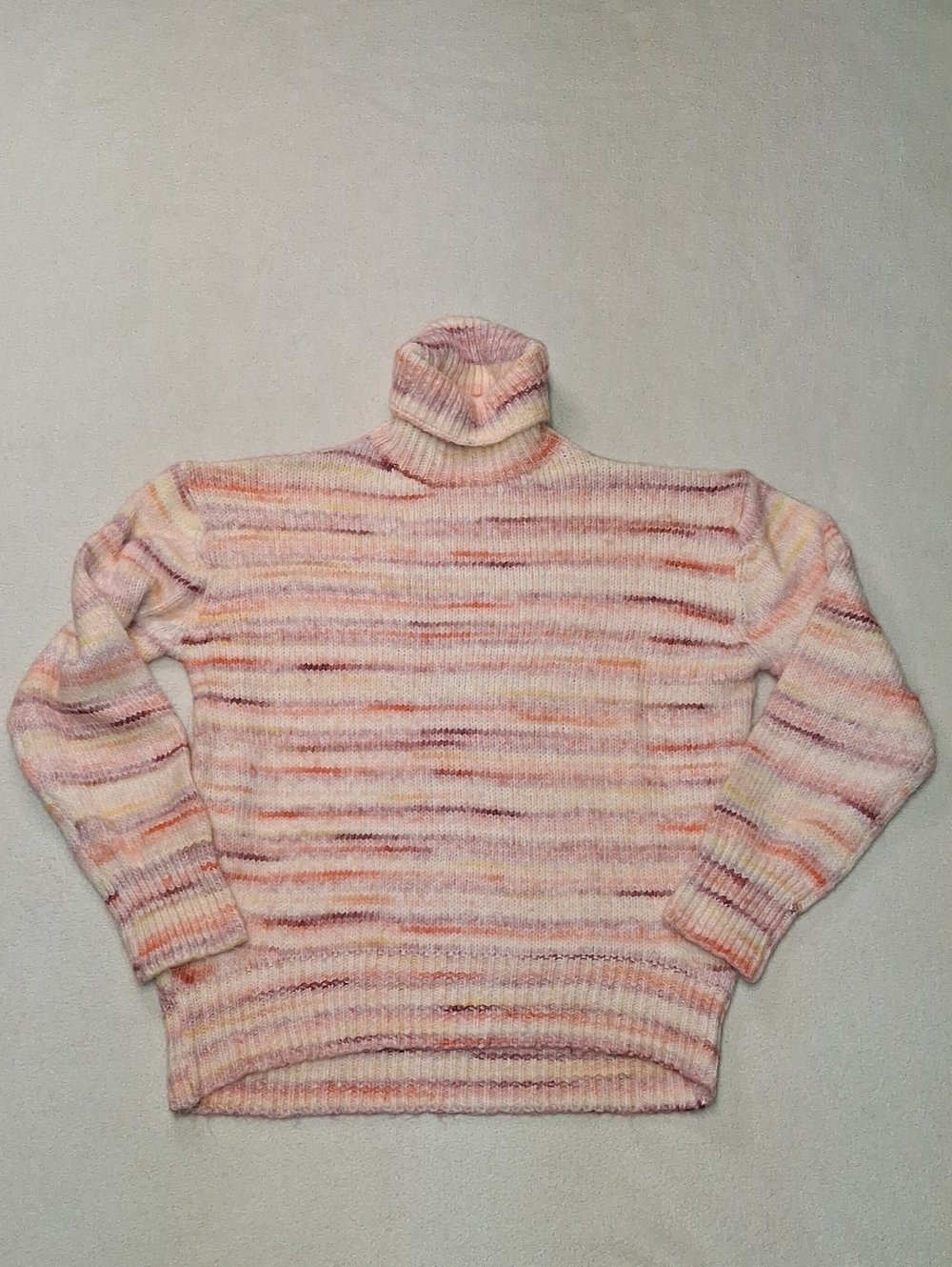 Mexx Pastel Striped Turtleneck Sweater - Pink, Peach, Lavender